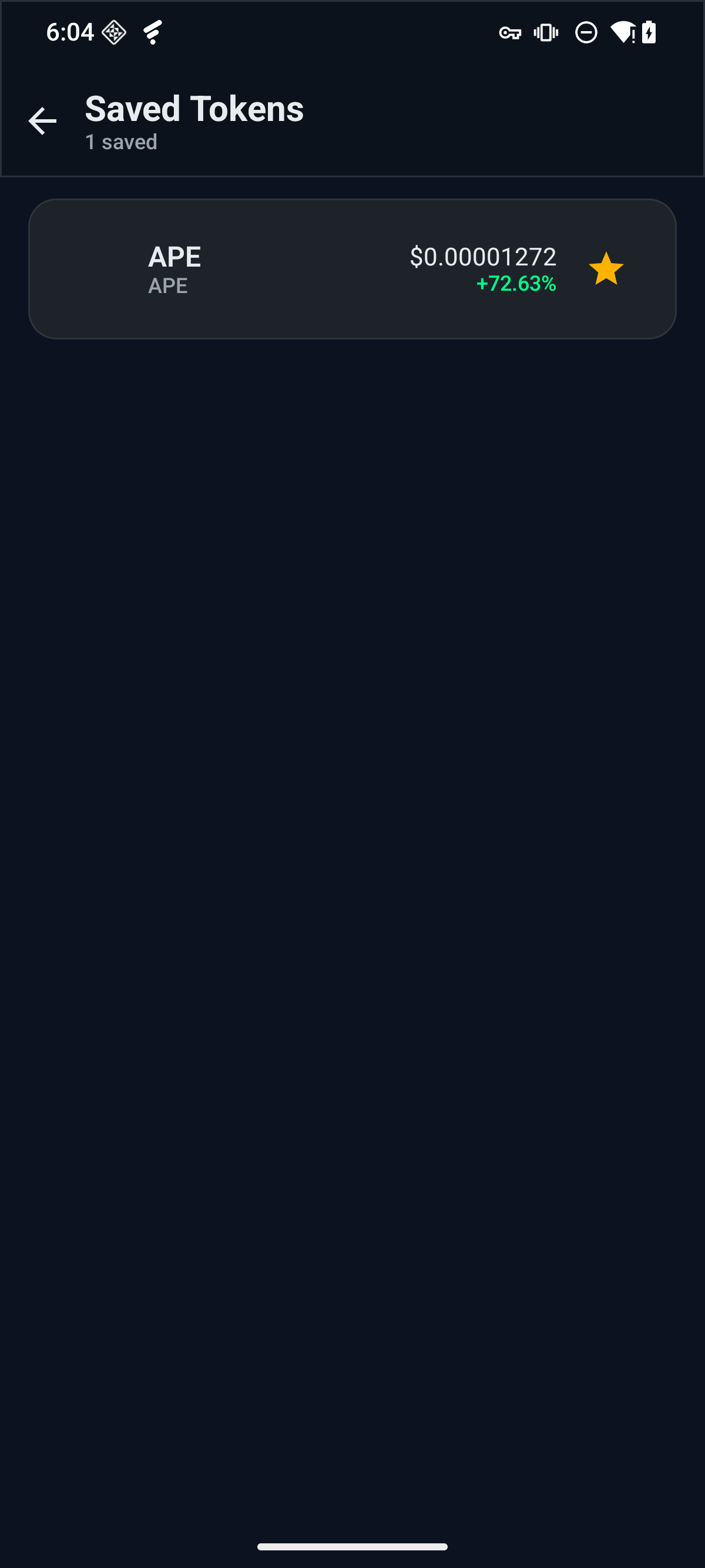 Fone Radar Watch list with saved tokens and live prices